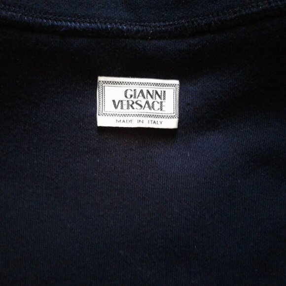 VERSACE MAN SWEATSHIRT SWEATER TOP NAVY BLUE M, MEDIUM, L, LARGE, 10, ITALY 44 - Picture 6 of 7